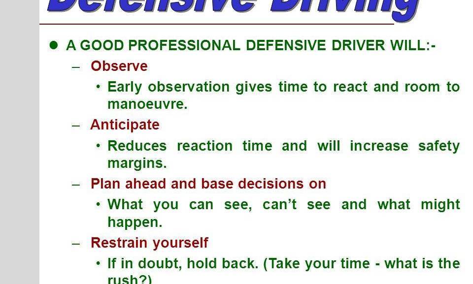 Defensive Driving – Exactly What Does It Mean?